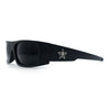 Mens Star Skull Logo 90s Rectangular Wrap Around Biker Plastic Sunglasses