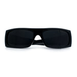 Mens Star Skull Logo 90s Rectangular Wrap Around Biker Plastic Sunglasses