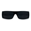 Mens Star Skull Logo 90s Rectangular Wrap Around Biker Plastic Sunglasses
