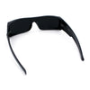 Mens Star Skull Logo 90s Rectangular Wrap Around Biker Plastic Sunglasses