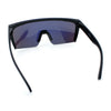 Polarized Rimless Oversized Shield Flat Top High Temple Plastic Sport Sunglasses