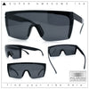 Polarized Rimless Oversized Shield Flat Top High Temple Plastic Sport Sunglasses