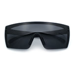 Polarized Rimless Oversized Shield Flat Top High Temple Plastic Sport Sunglasses