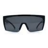 Polarized Rimless Oversized Shield Flat Top High Temple Plastic Sport Sunglasses