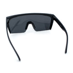 Polarized Rimless Oversized Shield Flat Top High Temple Plastic Sport Sunglasses