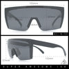 Polarized Rimless Oversized Shield Flat Top High Temple Plastic Sport Sunglasses