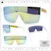Polarized Rimless Oversized Shield Flat Top High Temple Plastic Sport Sunglasses