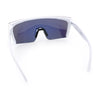 Polarized Rimless Oversized Shield Flat Top High Temple Plastic Sport Sunglasses
