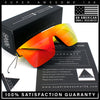 Polarized Rimless Skeleton Arm Shield Horn Rim Flat Top Plastic Sunglasses
