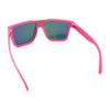 Polarized Rimless Skeleton Arm Shield Horn Rim Flat Top Plastic Sunglasses