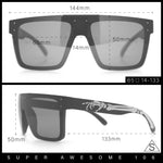 Polarized Rimless Skeleton Arm Shield Horn Rim Flat Top Plastic Sunglasses