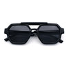 Hipster Octagonal Double Bridge Thick Bevel Plastic Racer Sunglasses