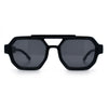Hipster Octagonal Double Bridge Thick Bevel Plastic Racer Sunglasses