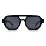 Hipster Octagonal Double Bridge Thick Bevel Plastic Racer Sunglasses