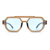 Hipster Octagonal Double Bridge Thick Bevel Plastic Racer Sunglasses
