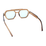 Hipster Octagonal Double Bridge Thick Bevel Plastic Racer Sunglasses