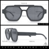 Hipster Octagonal Double Bridge Thick Bevel Plastic Racer Sunglasses