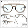 Hipster Octagonal Double Bridge Thick Bevel Plastic Racer Sunglasses