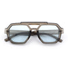 Hipster Octagonal Double Bridge Thick Bevel Plastic Racer Sunglasses