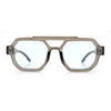 Hipster Octagonal Double Bridge Thick Bevel Plastic Racer Sunglasses