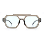 Hipster Octagonal Double Bridge Thick Bevel Plastic Racer Sunglasses