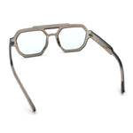 Hipster Octagonal Double Bridge Thick Bevel Plastic Racer Sunglasses
