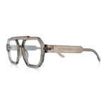 Hipster Octagonal Double Bridge Thick Bevel Plastic Racer Sunglasses