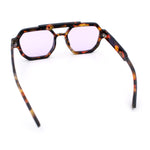 Hipster Octagonal Double Bridge Thick Bevel Plastic Racer Sunglasses