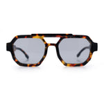 Hipster Octagonal Double Bridge Thick Bevel Plastic Racer Sunglasses