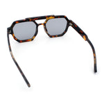 Hipster Octagonal Double Bridge Thick Bevel Plastic Racer Sunglasses