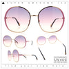 Womens Oversized Round Metal Rim Fashion Luxury Sunglasses
