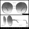 Womens Oversized Round Metal Rim Fashion Luxury Sunglasses