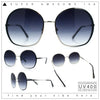 Womens Oversized Round Metal Rim Fashion Luxury Sunglasses