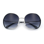 Womens Oversized Round Metal Rim Fashion Luxury Sunglasses