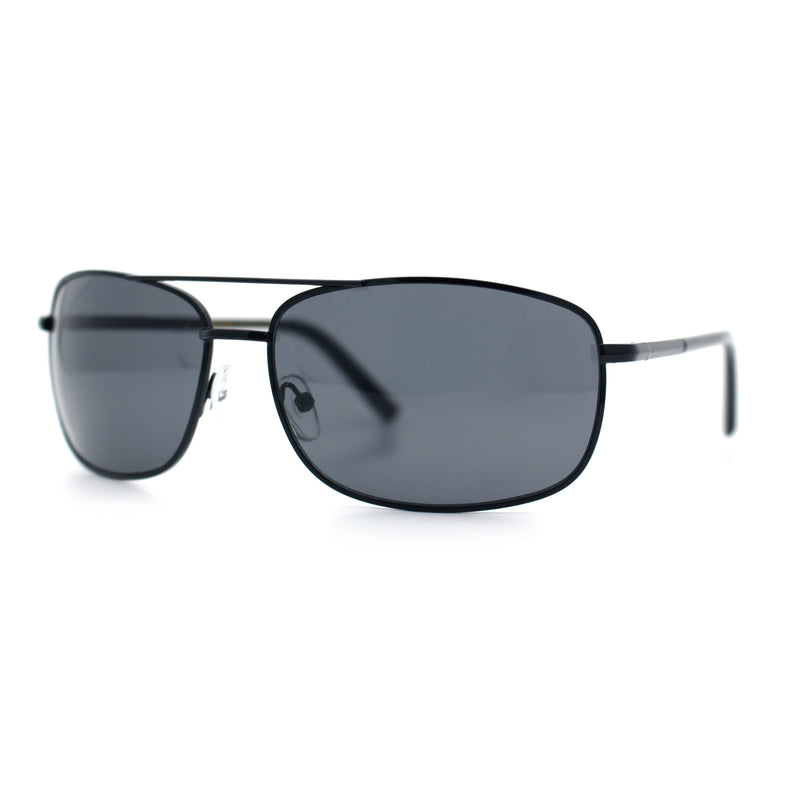 Mens Air Force Classic Narrow Rectangle Officer Cop Metal Rim Sunglasses