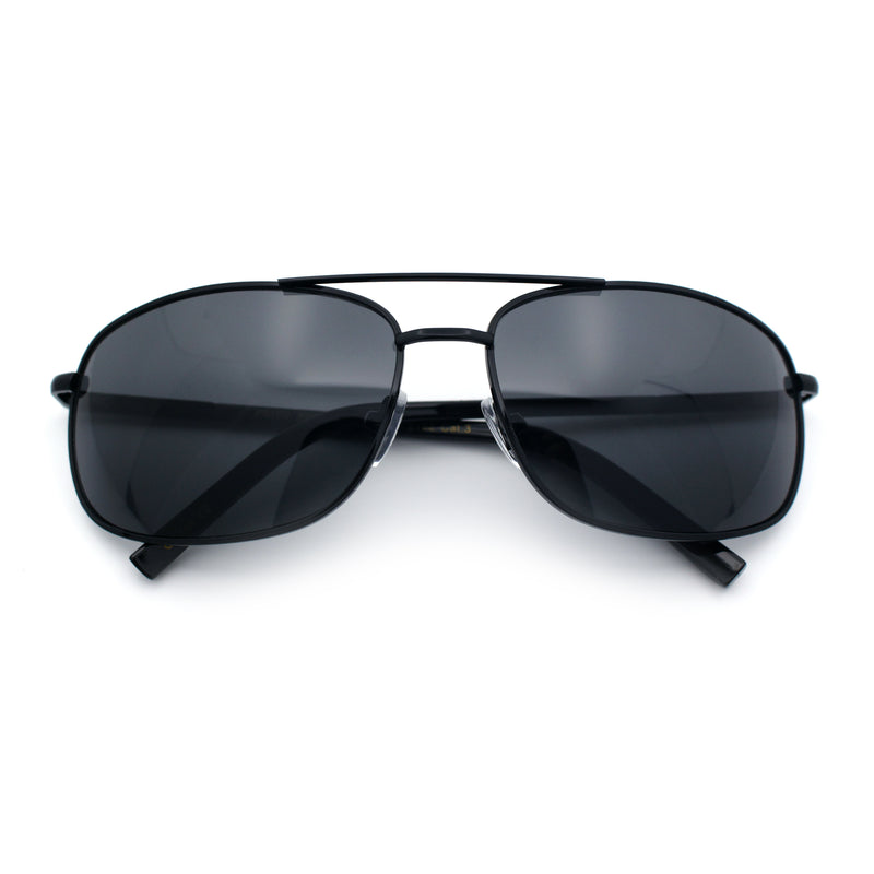 Mens Air Force Classic Narrow Rectangle Officer Cop Metal Rim Sunglasses