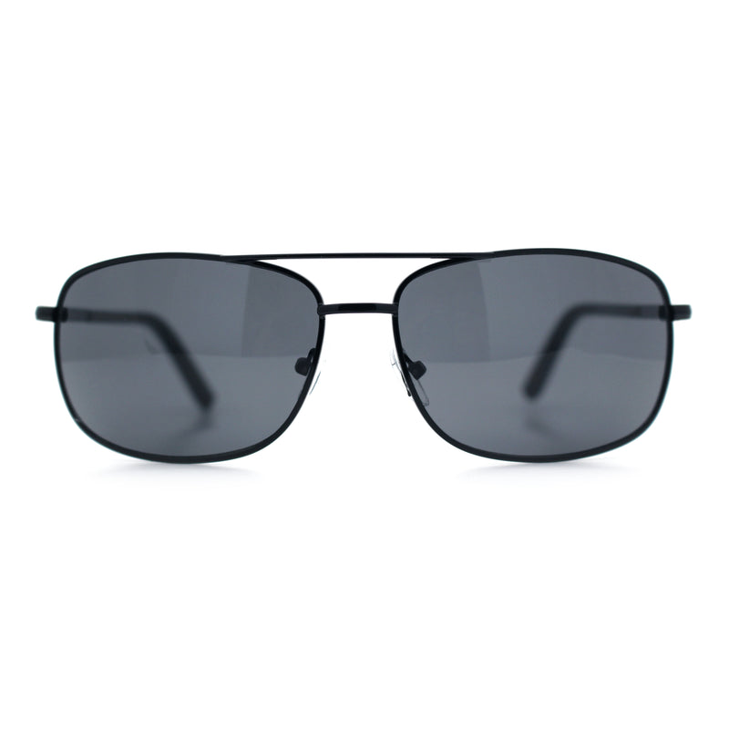 Mens Air Force Classic Narrow Rectangle Officer Cop Metal Rim Sunglasses