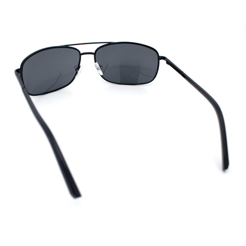 Mens Air Force Classic Narrow Rectangle Officer Cop Metal Rim Sunglasses