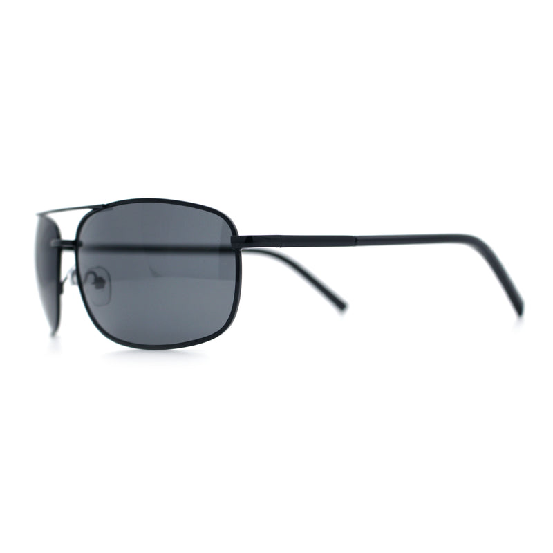 Mens Air Force Classic Narrow Rectangle Officer Cop Metal Rim Sunglasses