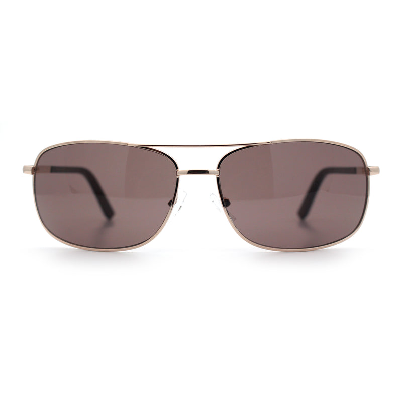 Mens Air Force Classic Narrow Rectangle Officer Cop Metal Rim Sunglasses