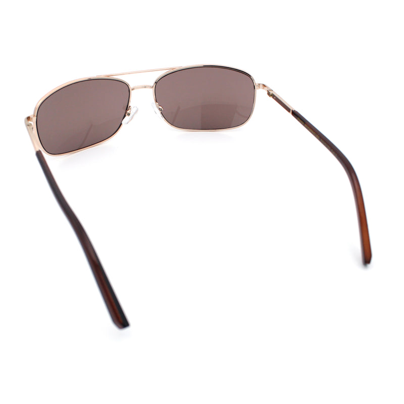 Mens Air Force Classic Narrow Rectangle Officer Cop Metal Rim Sunglasses