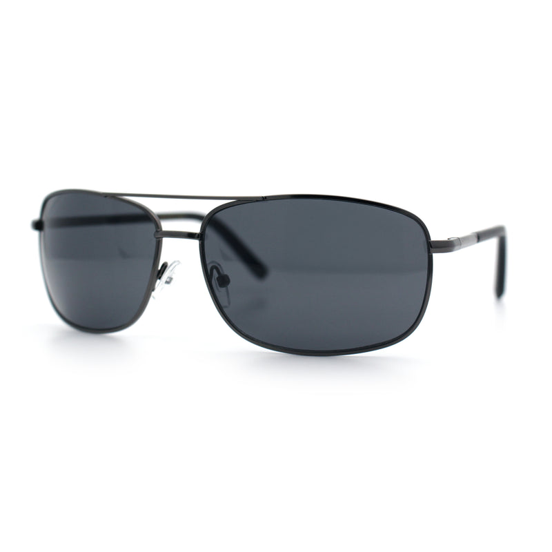 Mens Air Force Classic Narrow Rectangle Officer Cop Metal Rim Sunglasses