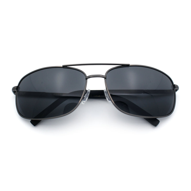 Mens Air Force Classic Narrow Rectangle Officer Cop Metal Rim Sunglasses