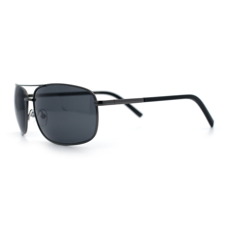 Mens Air Force Classic Narrow Rectangle Officer Cop Metal Rim Sunglasses