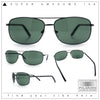 Mens Air Force Classic Narrow Rectangle Officer Cop Metal Rim Sunglasses