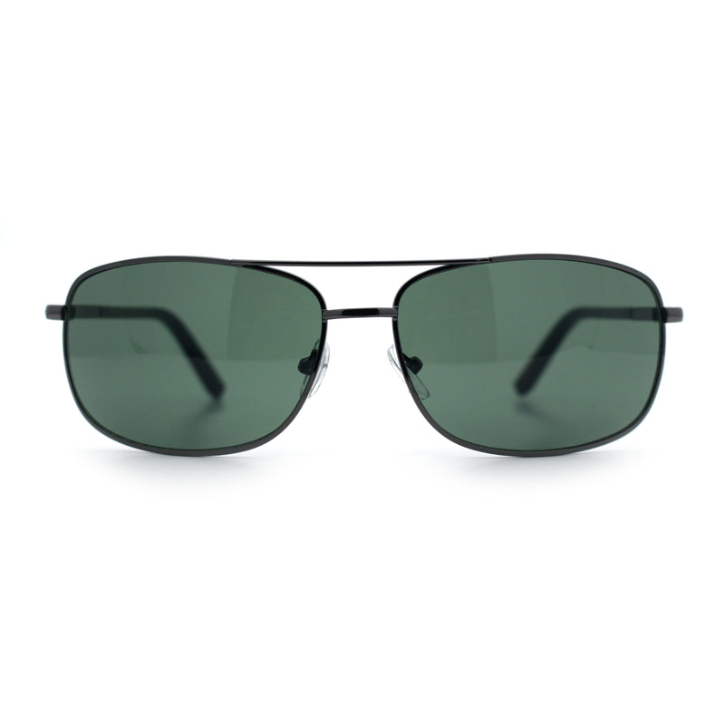 Mens Air Force Classic Narrow Rectangle Officer Cop Metal Rim Sunglasses