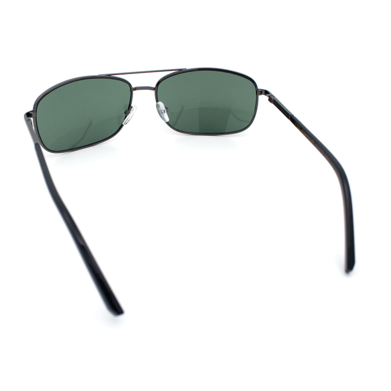 Mens Air Force Classic Narrow Rectangle Officer Cop Metal Rim Sunglasses