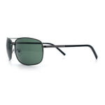 Mens Air Force Classic Narrow Rectangle Officer Cop Metal Rim Sunglasses