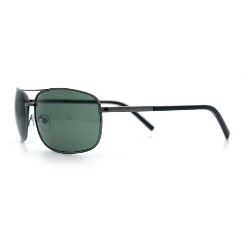 Mens Air Force Classic Narrow Rectangle Officer Cop Metal Rim Sunglasses