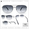 Mens Air Force Classic Narrow Rectangle Officer Cop Metal Rim Sunglasses